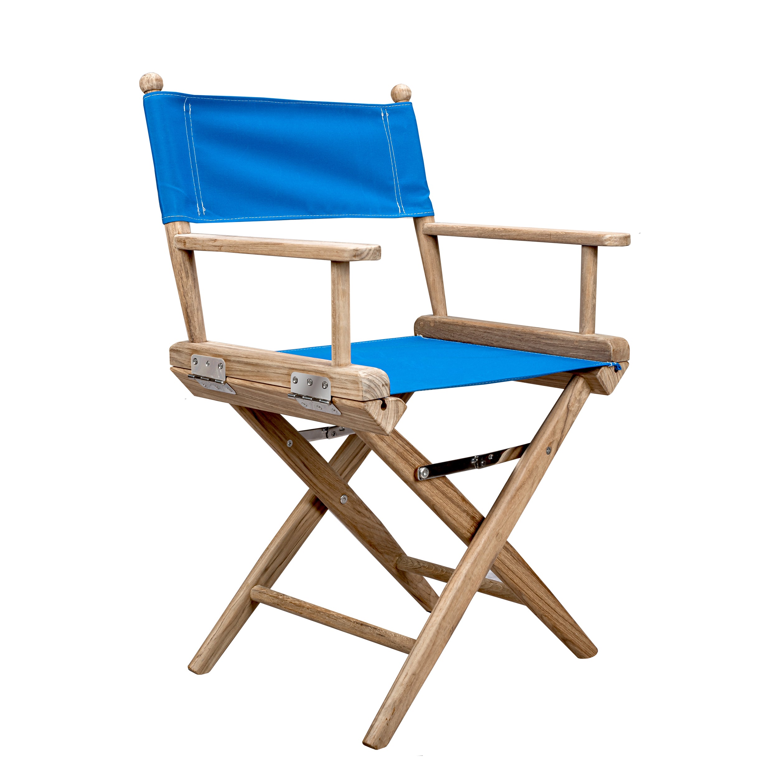 Directors Chair With Pacific Blue SUNBRELLA Fabric Covers Sanded Fi